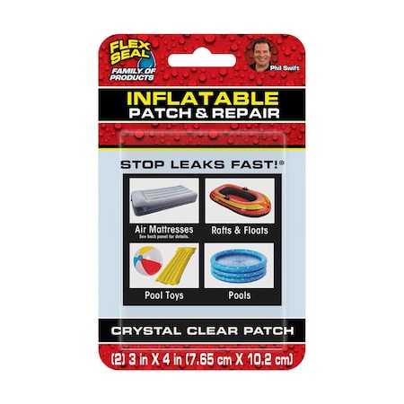 FLEX SEAL Stop Leaks Fast Inflatable Patch & Repair Kit PVC , 2PK